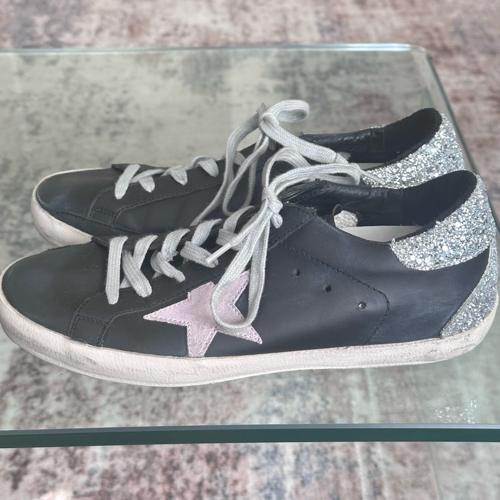 Golden Goose womens‎ BLK Mauve Silver Sneakers 8 - Picture 3 of 7